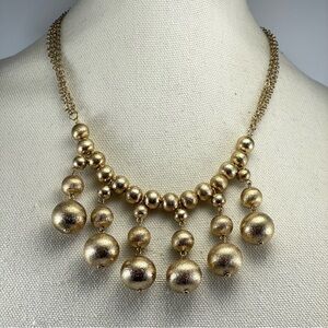 Lydell NYC Stunning Vintage Gold Tone Beaded Chandelier Bib Necklace Statement